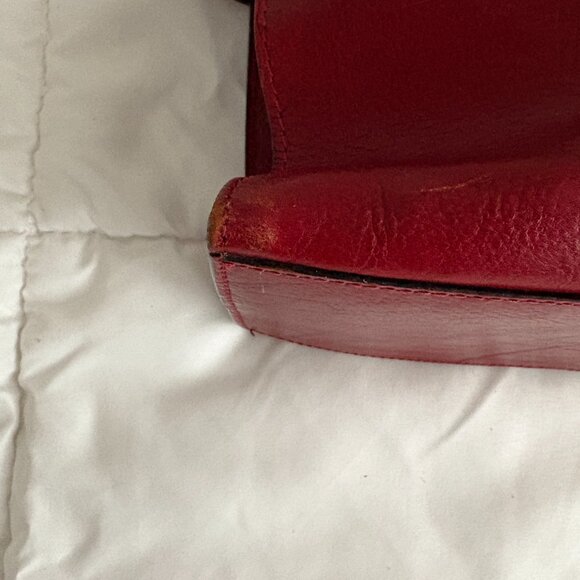 Wilson’s Leather Pelle Studio Italian Leather Red Buckle Purse Laptop Bag - Picture 9 of 14